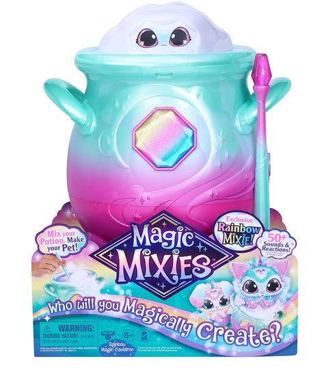 The Magic Mixies Mixlings Magical Rainbow Deluxe Pack includes 1 Mystery Mixling waiting to be revealed from its Magic Cauldron, Mixing the fizzing ingredients is an exciting and engaging activity for children. . Magic mixies misting cauldron